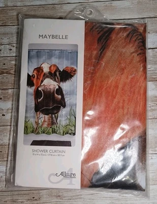  Cortina de ducha Moo Cow Maybelle 70x72. Hecho por Allure Nuevo en Paquete Foto 1 de 4