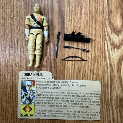 Storm Shadow V1 100 % G.I. Joe 1984 con tarjeta Hasbro falta una espada Foto 1 de 4