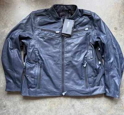 Harley Davidson Capitol Triple Vent System 2.0 Leather Jacket Blue Men's 2XL - Image 1 of 4