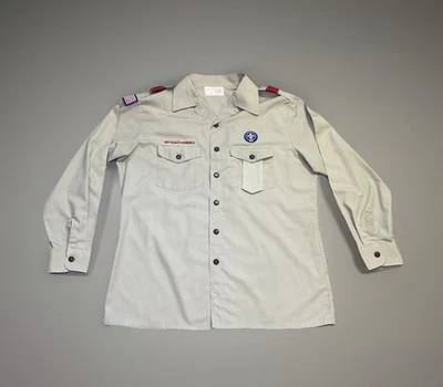 Camisa Uniforme Boy Scouts of America Para Hombres L Manga Larga Bronceada Hecha en EE. UU. Foto 1 de 4