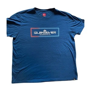 VTG Quiksilver Y2K Mens XXL Blue Boarding T shirt Surfer Skater Streetwear READ - Picture 1 of 7