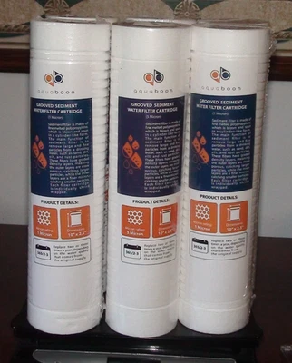 Aquaboon Sediment Water Filter 1 & 5 Micron 10" x 2.5" (5) 1 Micron (1) 5 Micron - Image 1 of 2