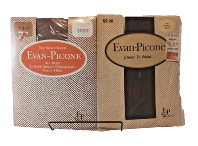 Lote de pantimedias transparentes vintage Evan-Picone beige/platino talla pequeña Foto 1 de 4