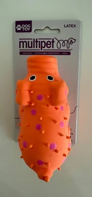 NEW MultiPet MINI DOG TOY | ORANGE Polka Dot Squeeker PIG MINI Globlet | 20315 - Image 1 of 4