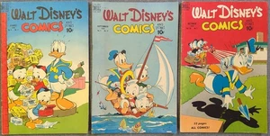 WALT DISNEY COMICS & Stories Lot Of 3 #107 108 109 Golden Age. Aug Sep Oct 1949 - Picture 1 of 14