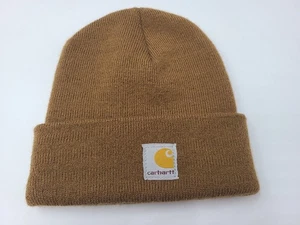 Youth Carhartt Beanie Winter Knit Hat Stocking Cap Acrylic Snow Boy Girl Brown - Picture 1 of 5