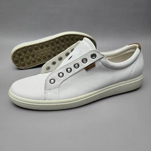 Scarpe sneakers casual donna Ecco Soft 7 pelle bianca taglia EU 41 US 10 M - Foto 1 di 13