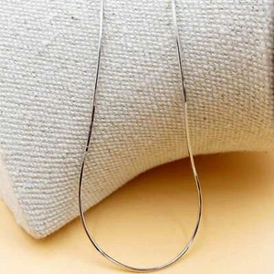 Pure Solid Platinum 950 Chain Women Gift 1.2mm Snake Necklace 5-5.1g/ 16.1inch - Bild 1 von 11