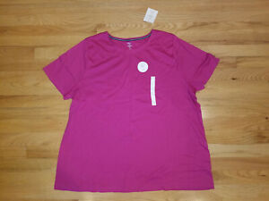 Croft & Barrow Womens Plus Classic Tee Tshirt Short Sleeve Top Crew 2X Pink