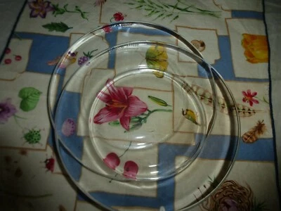 Arcoroc Francia ~ Juego de 4 vasos transparentes clásicos ~ Plato de ensalada de almuerzo postre 7" ~ De colección Foto 1 de 3