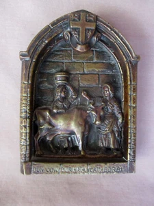 Llamador de puerta de latón vintage Dun Cow Durham Cathedral - Imagen 1 de 9