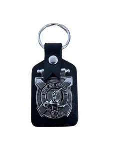 Matheson Clan Crest Pewter & Leather Keyring Key Fob - Picture 1 of 1