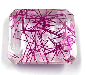 101.65Ct Emerald Pink Rutilated Quartz Certified Transparent Loose Gemstone 5AIZ - Picture 1 of 7