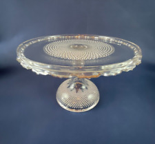 Campbell, Jones & Co. clear pressed glass cake stand DEWDROP WITH STAR c.1877