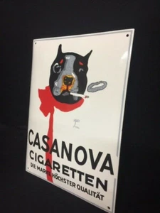 CASANOVA CIGARRILLOS Bulldog vino hueco placa esmaltada 30 x 40 cm - Imagen 1 de 3