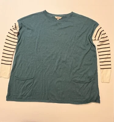 Matilda Jane Sweatshirt Womens Size Large Blue/Green Fleece Pullover Sweater - Image 1 of 4