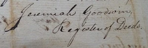 1820 Jeremiah Goodwin (Lieutenant during the War of 1812) Signed Deed York Maine - Picture 1 of 8