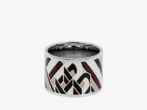HENRI BENDEL BOWERY PRINT ENAMEL RING - You Pick Size - Picture 1 of 7