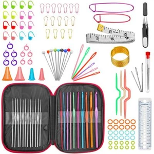 Kit de Crochet Agujas para tejer Set Ganchos accessorios 100pcs - Picture 1 of 9