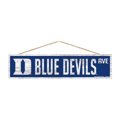 Duke Blue Devils 4"x17" Wood Sign Avenue Design [NEW] NCAA Street Banner Wall Cover
