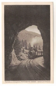 c1930 PC: Rocchette-Asiago Rack Railway – Train Entering Cesuna Tunnel, Italy - Picture 1 of 2