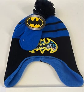 DC Comics Batman youth beanie and gloves set NEW - Picture 1 of 4