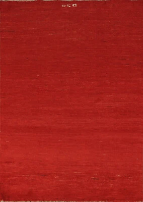 Durable Contemporary Gabbeh Solid Design Wool Rug - Made to Last! 4x6 ft - Image 1 of 4