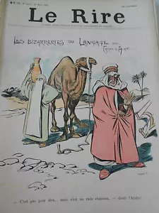 Caricature 1896 Les Bizarreries du Langage l'Arabe dessin de Caran d'Ache - Picture 1 of 1