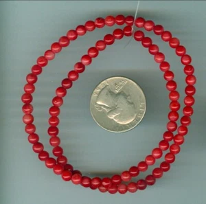 16 inch Strand of 5mm Round Coral beads Color is variegated some lighter - Picture 1 of 1