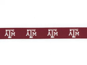 TEXAS A&M UNIVERSITY AGGIES 7/8" GROSGRAIN RIBBON SHIP FROM USA - Picture 1 of 1