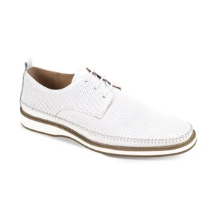 Zapatos con cordones de cuero blanco Giovanni Stan para hombre - Imagen 1 de 1