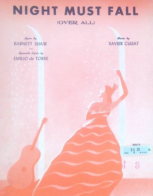 Partituras Night Must Fall Xavier Cugat letras en español bolero latino Rhumba 1939 Foto 1 de 4