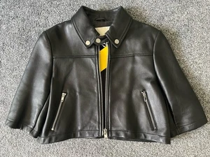 MAJE   NEW   Lamb skin Cropped Jacket - UK Size 8   Euro Size 38 - Picture 1 of 3