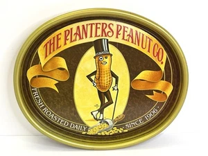 Vintage 1982 The Planters Peanut Company Mr. Peanut Metal Oval Tray 15" Nice - Picture 1 of 8