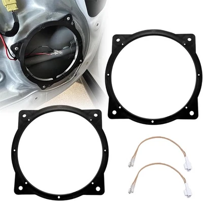 2X For Kia Hyundai 6.5"-6.75" Front Door Speaker Mount Adapters Bracket W/Wire - Image 1 of 4
