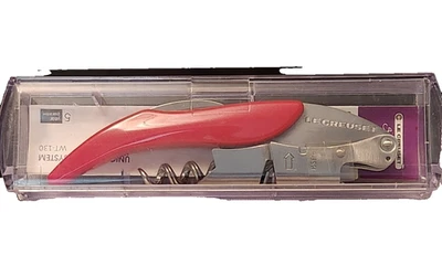 Le Creuset Unique 2-step System Cork Remover With Foil Cutter Red In Box - Image 1 of 4