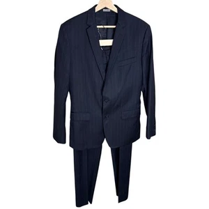 Dolce & Gabbana Black Pin Striped Martini Wool Men's Suit Jacket Pants 38R? READ - Picture 1 of 16