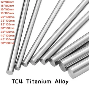 Length 100mm OD 12-50mm TC4 Titanium Alloy Bar Ti Round Rod Shaft Lightweight - Picture 1 of 4