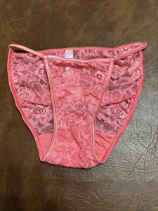 NWT Rare 1999 Victorias Secret Pink Lace String Bikini Panties S - Picture 1 of 4