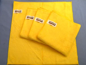 Ultra Plush Large MICROFIBER Towels 16 x 16 inch Polish, Buff, Shine 4 Pack - Picture 1 of 4