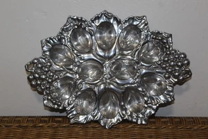 Arthur Court. Grape Pattern Metal Deviled Egg Tray Casted in Aluminum. NWOT - Picture 1 of 6