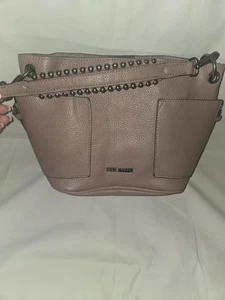 Steve Madden Bsammy Crossbody Pebbled Mauve Studded Handbag Adjustable NEW $68 - Picture 1 of 11