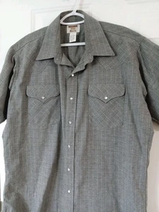 Vintage Ruddock Western Pearl Snap Shirt Men's XL 17 Gray Short Sleeve - Picture 1 of 7