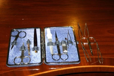 Maniküre / Pediküre - altes Etui - Zusatznagelschere und Zusatz Pinzetten - - Bild 1 von 4