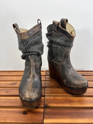 Botas Bed Stu Bruges de cuña desgastadas para mujer talla 9 B Foto 1 de 4