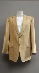 Canali 55% Silk 45% Wool EU 52 R US 42R Tan Striped 2 Button Sport Coat Jacket - Picture 1 of 18