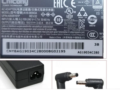 New Original LG EAY64490502(A18-065N3A) AC/DC Adapter&Cord for LG Gram Laptop PC - Image 1 of 3