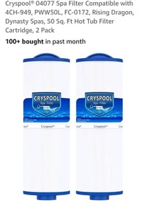 2 Pack Cryspool® 04077 Filter Compatible 4CH-949 PWW50L Rising Dragon Waterw - Picture 1 of 7