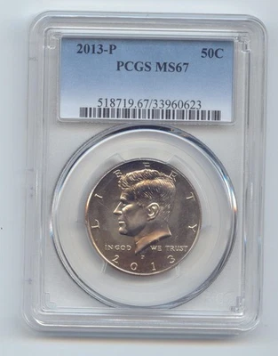2013-P Clad JFK Half Dollar, John F. Kennedy, PCGS MS-67 - Image 1 of 2