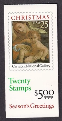 Scott #BK167 (2427a) Madonna and Child (Carracci) Booklet of 20 Stamps - MNH - Image 1 of 3